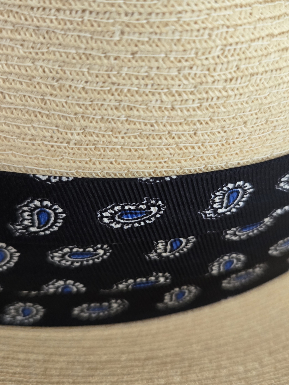 Vintage Dobbs Fifth Avenue Straw Fedora Paisley Band USA Hat 7 1/4 - Picture 9 of 9